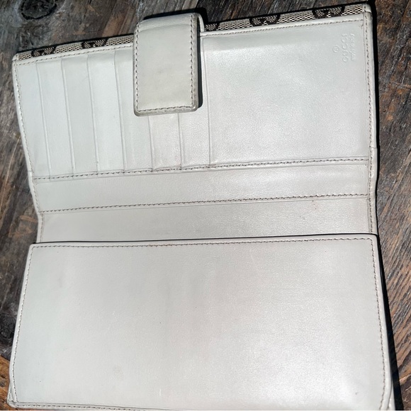 Gucci GG canvas-leather long wallet double-sided Bow - Picture 7 of 10